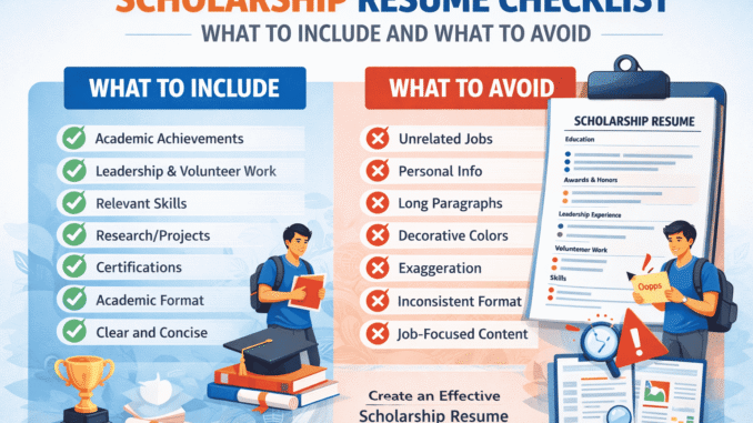 Scholarship Resume Checklist