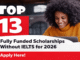 Top Fully Funded Scholarships Without IELTS
