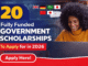 20 Fully Funded Government Scholarships